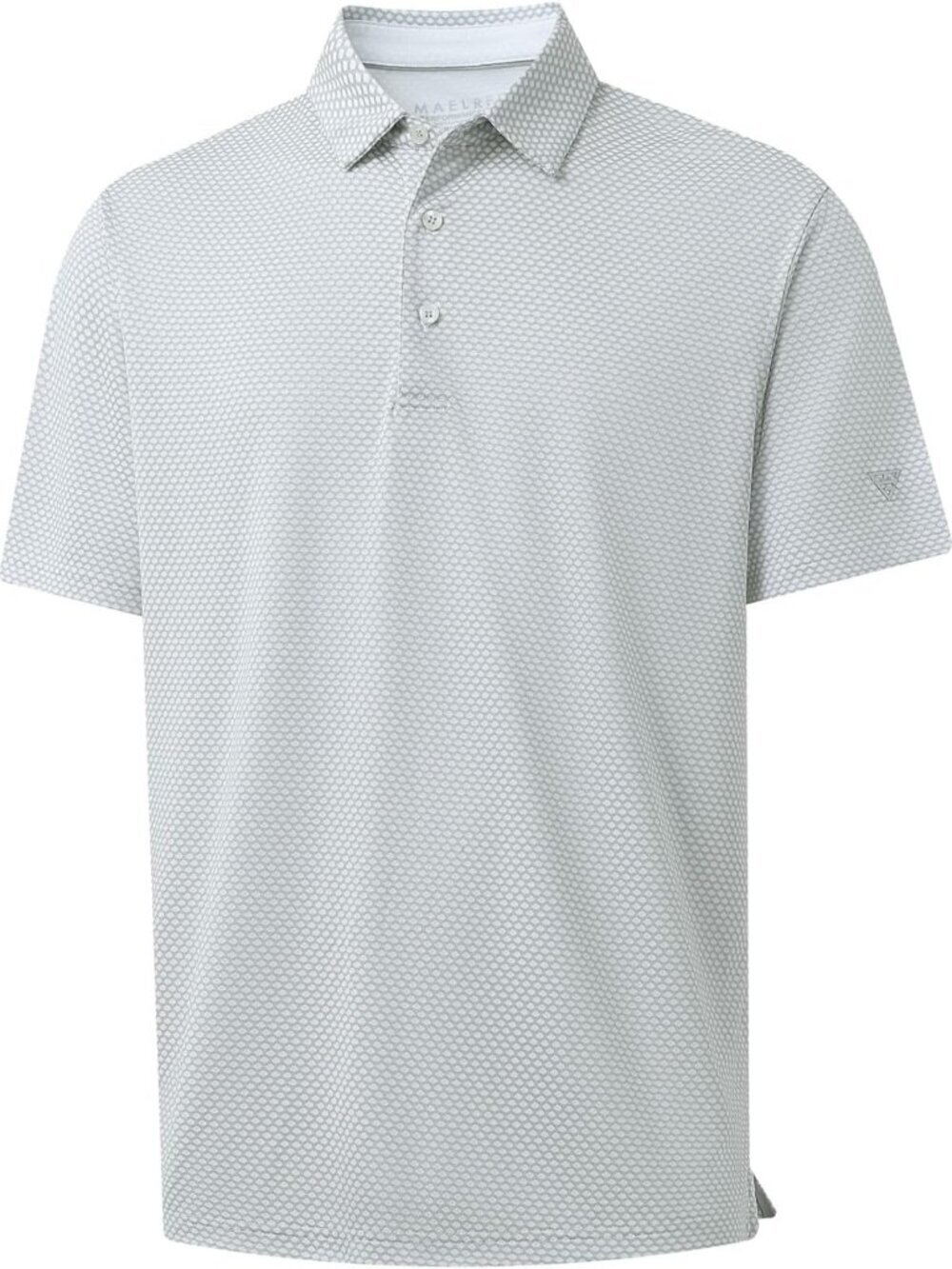 Mens Light Grey Moisture Wicking Jacquard Polo Shirt Breathable Dry Fit - Picture 1 of 6